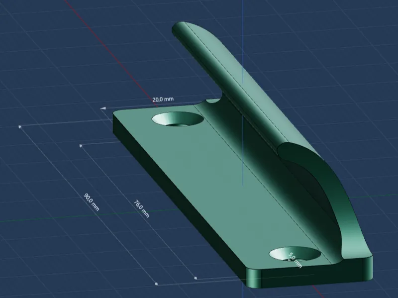 Balkontürgriff Lochbild 76mm
