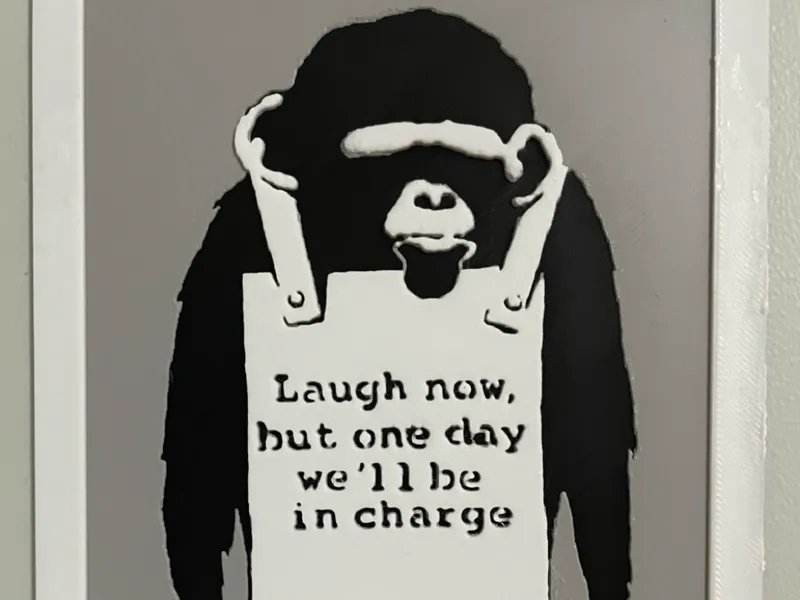"Laugh Now" Bansky Hueforge