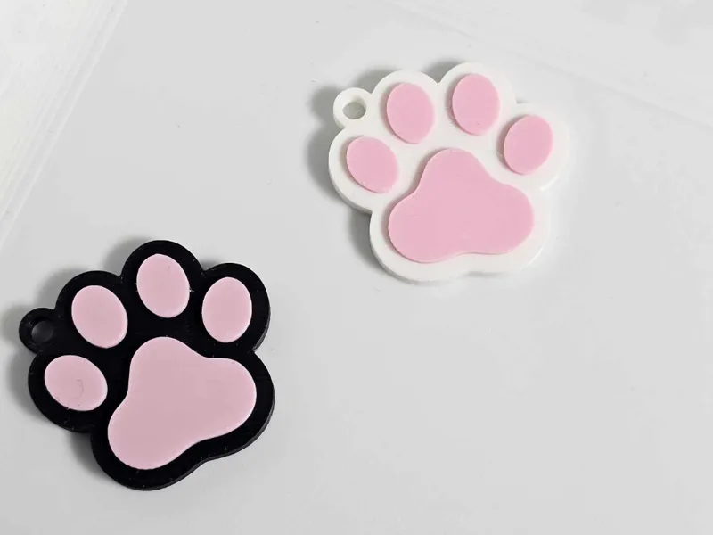 NFC Tag Paw Print Keychain