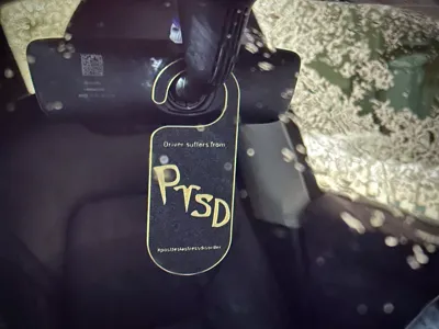 PTSD - Post Tesla Stress Disorder - Sign for car