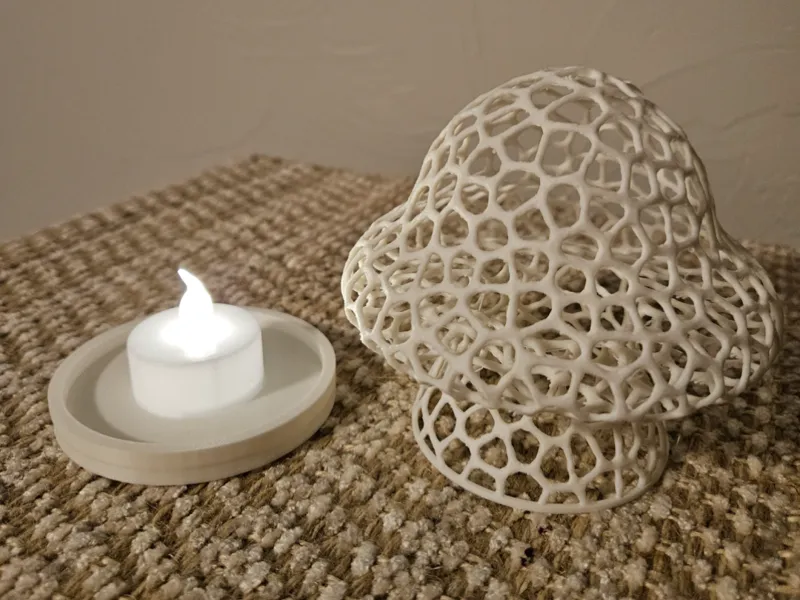 Voronoi Mushroom Tea Light Globe and Base
