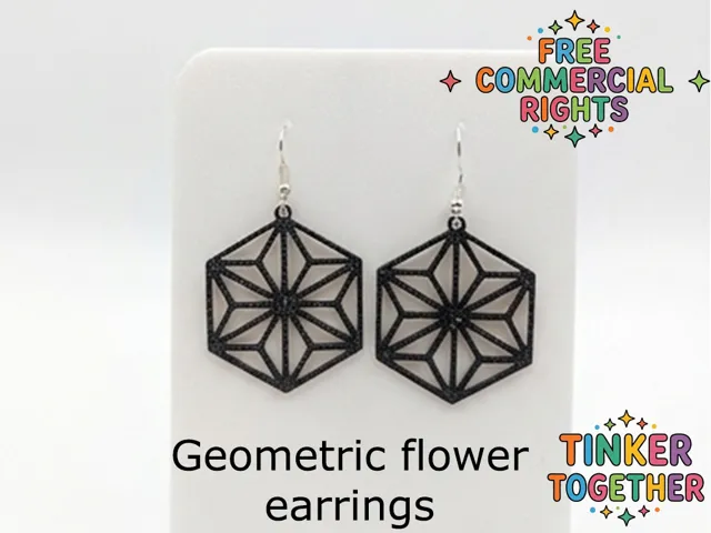 Geometric flower earrings