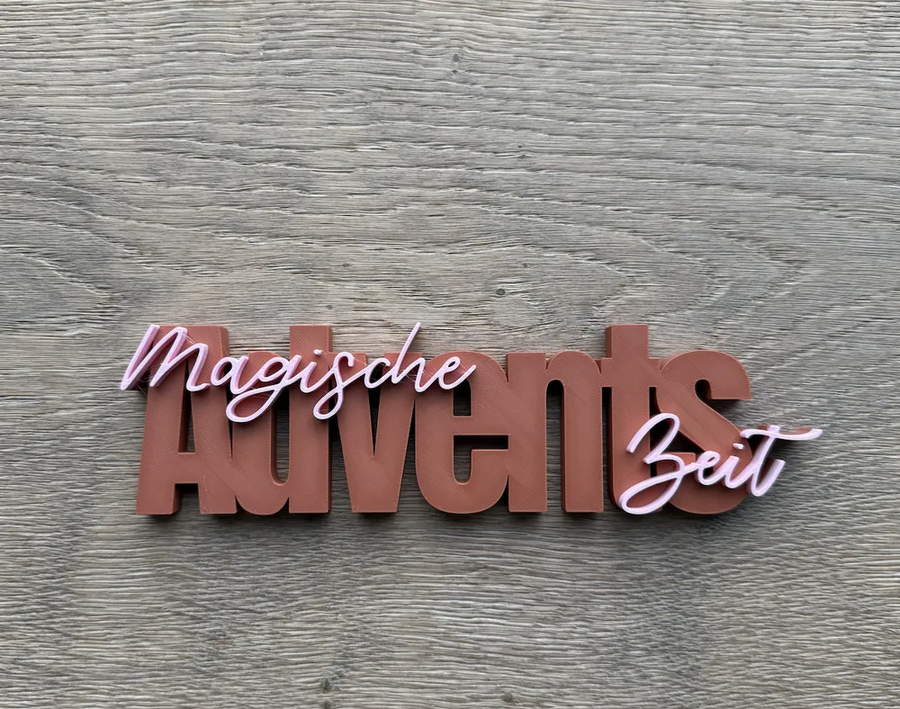 00124 Magical Advent Season Lettering - Free 3D Print Model - MakerWorld