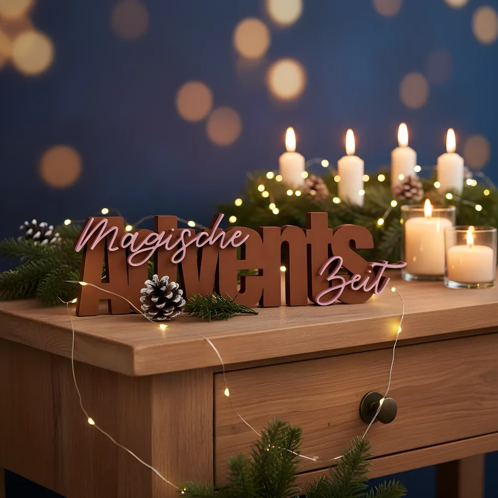 00124 Magical Advent Season Lettering - Free 3D Print Model - MakerWorld
