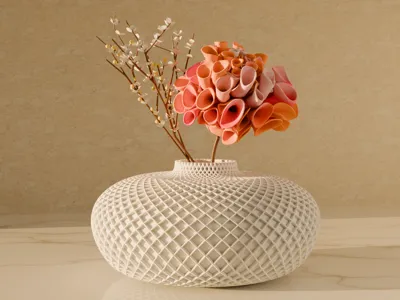 Balloon Vase with Crossing Lines