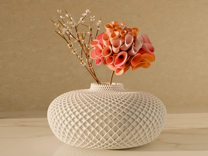 Balloon Vase with Crossing Lines