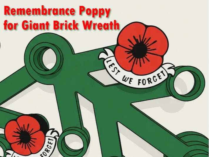 Remberance Poppy stud for the Giant Brick Wreath