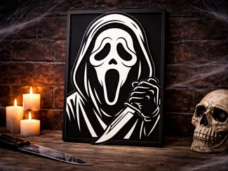 Ghostface Wall Art - 3D Layered Decor
