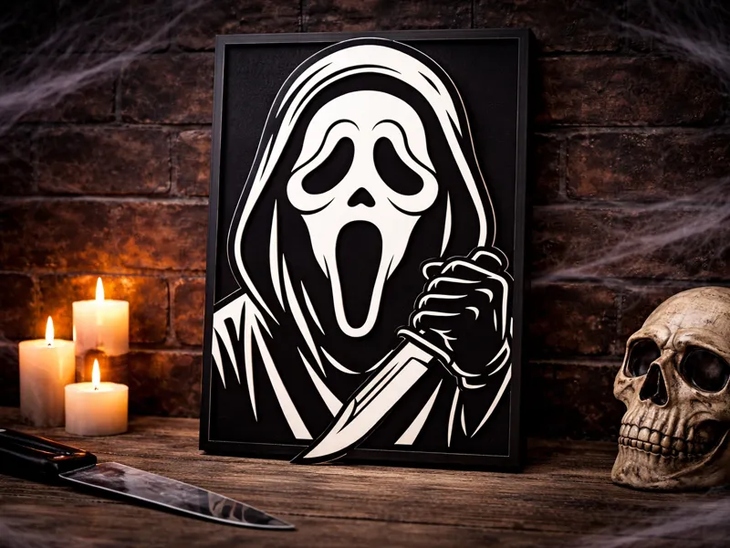 Ghostface Wall Art - 3D Layered Decor
