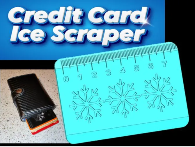 Credit card ice scraper with ruler by Claudiocristal MakerWorld ...
