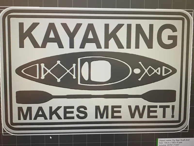 sign   kayaking,  makes me wet