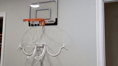 Indoor Basketball Rebounder and Storage.