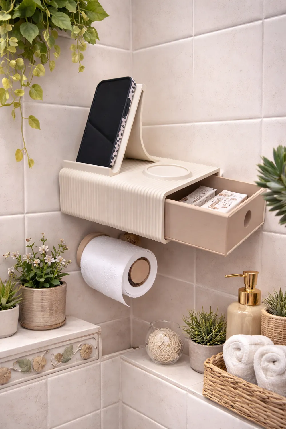 Porte-rouleau de papier toilette Dora - Blanc | Ferm Living
