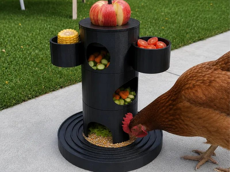 Chicken Snack Tower – Interactive Treat Feeder