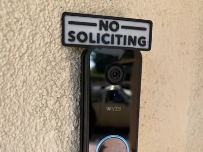 No Soliciting Sign for Wyze Video Doorbell V2