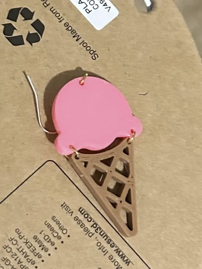 Flat Ice Cream Earring view 3