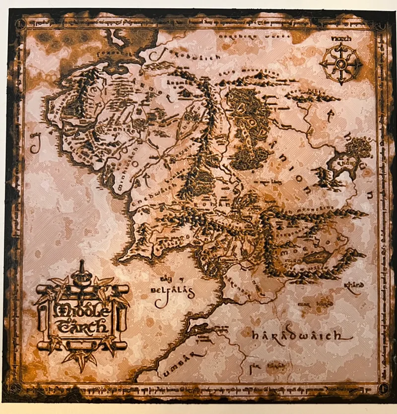 HueForge Middle Earth Map