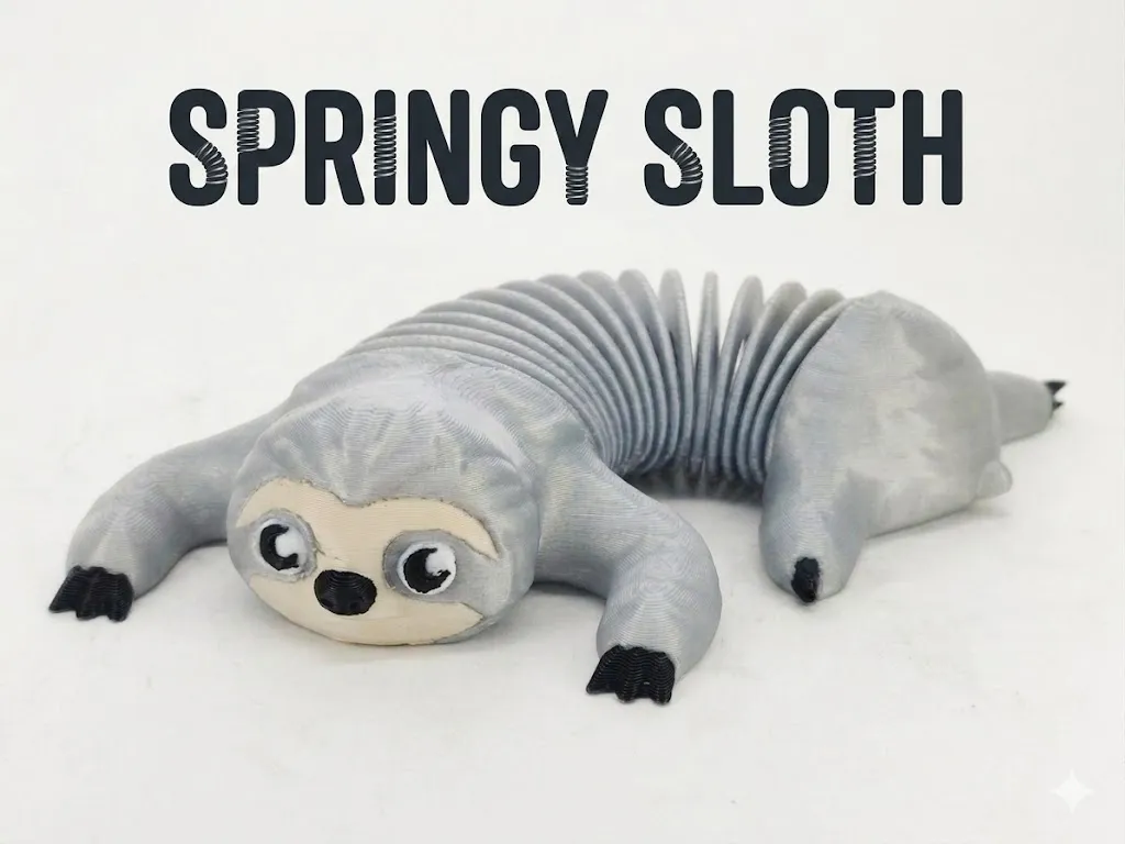 88 Springy Fantasy Springy Sloth - Cute Desighned - Free 3D Print Model - MakerWorld