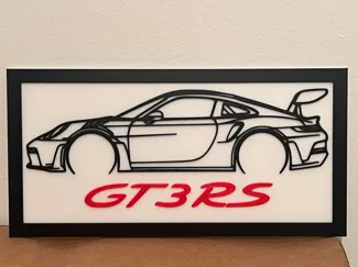 Porsche 911 GT3RS Line Art Display