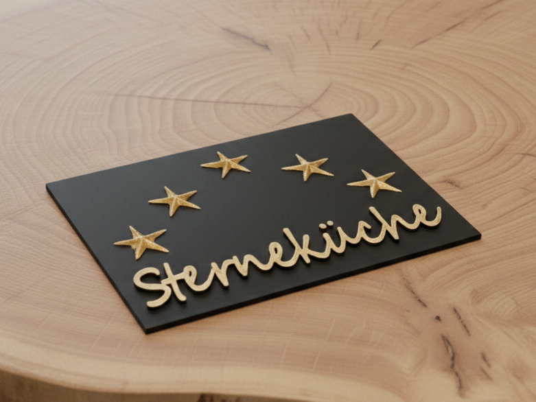 Sterneküche Elegantes Wand- oder Tischschild AMS