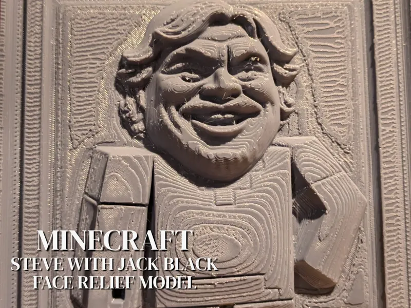 Minecraft Steve with Jack Black Head- Relief Model