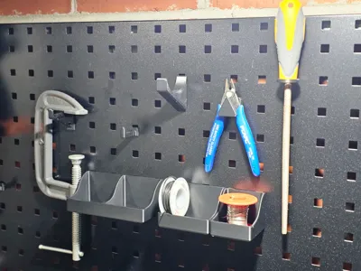 Square Pegboard Accessories Pack - Trays, Hooks +