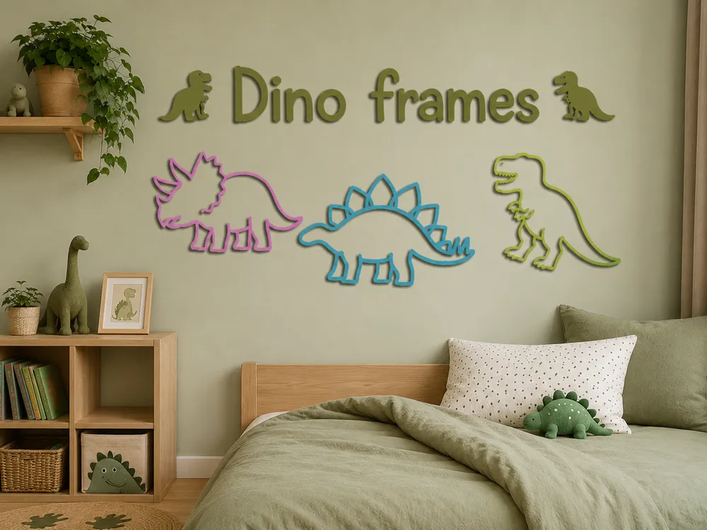Modelo para impresión 3D: Dino frames set. Referencia del modelo original.