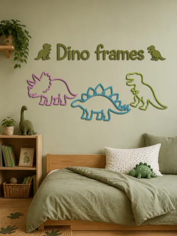 Modelo para impresión 3D: Dino frames set — vista de referencia 2