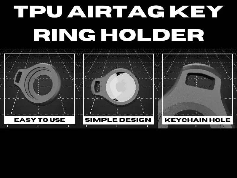 TPU AirTag Key Ring Holder