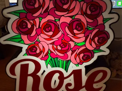 Rose Word and Flower Lightbox made from Maker Lab