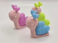 3x Knitted 2-color snails - One Plate