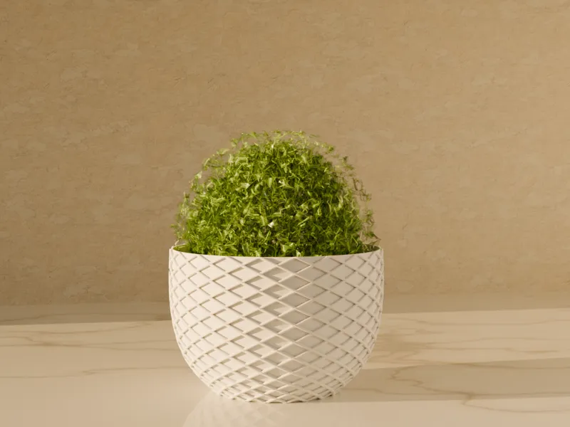 Small Bowl or Vase for plants with Crossing lines