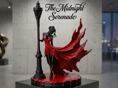 The Midnight Serenade - Dynamic Woman Sculpture