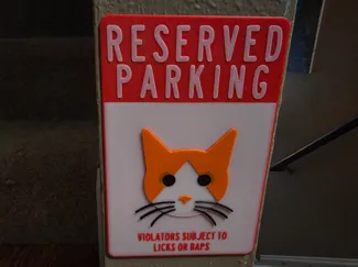 Reserved Parking Sign for Cat's Favorite Nap Spot