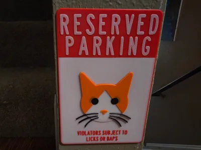 Reserved Parking Sign for Cat's Favorite Nap Spot