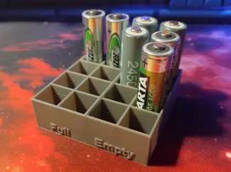 Simple AA Battery Holder Organizer 16 Batteries