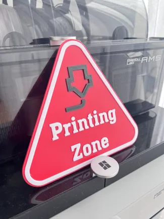 Printing Zone warning sign