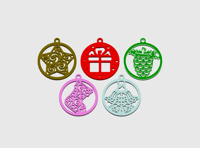Christmas Ornament Set of 5 - Set 01