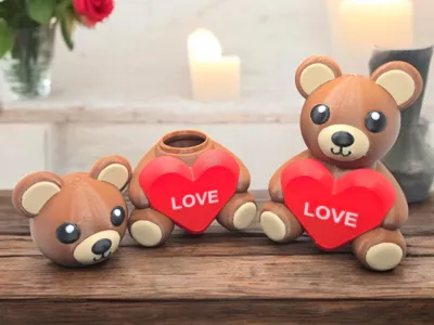 Teddy Bear Heart Container