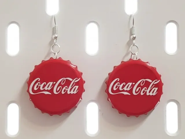 Coca-Cola cap earrings