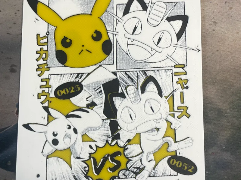 hueforge - pokemon pikachu vs miaouss