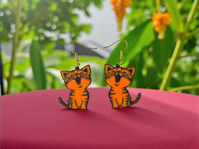 Happy cat earrings