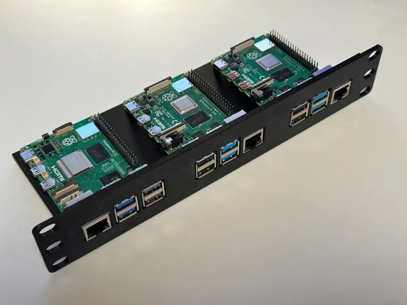 1U Shelf for 10" Rack with mix of Pi 4 and 5s