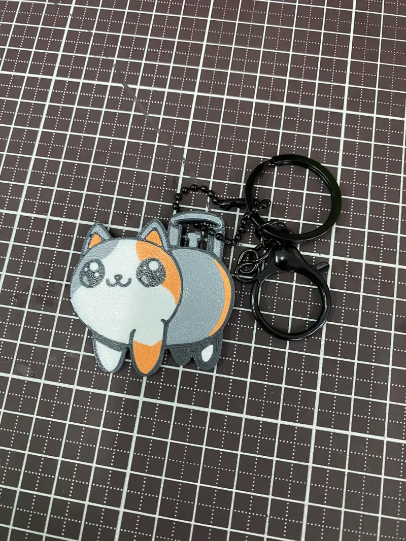 #12 Happy  Gas Cylinder  Cat key Chain