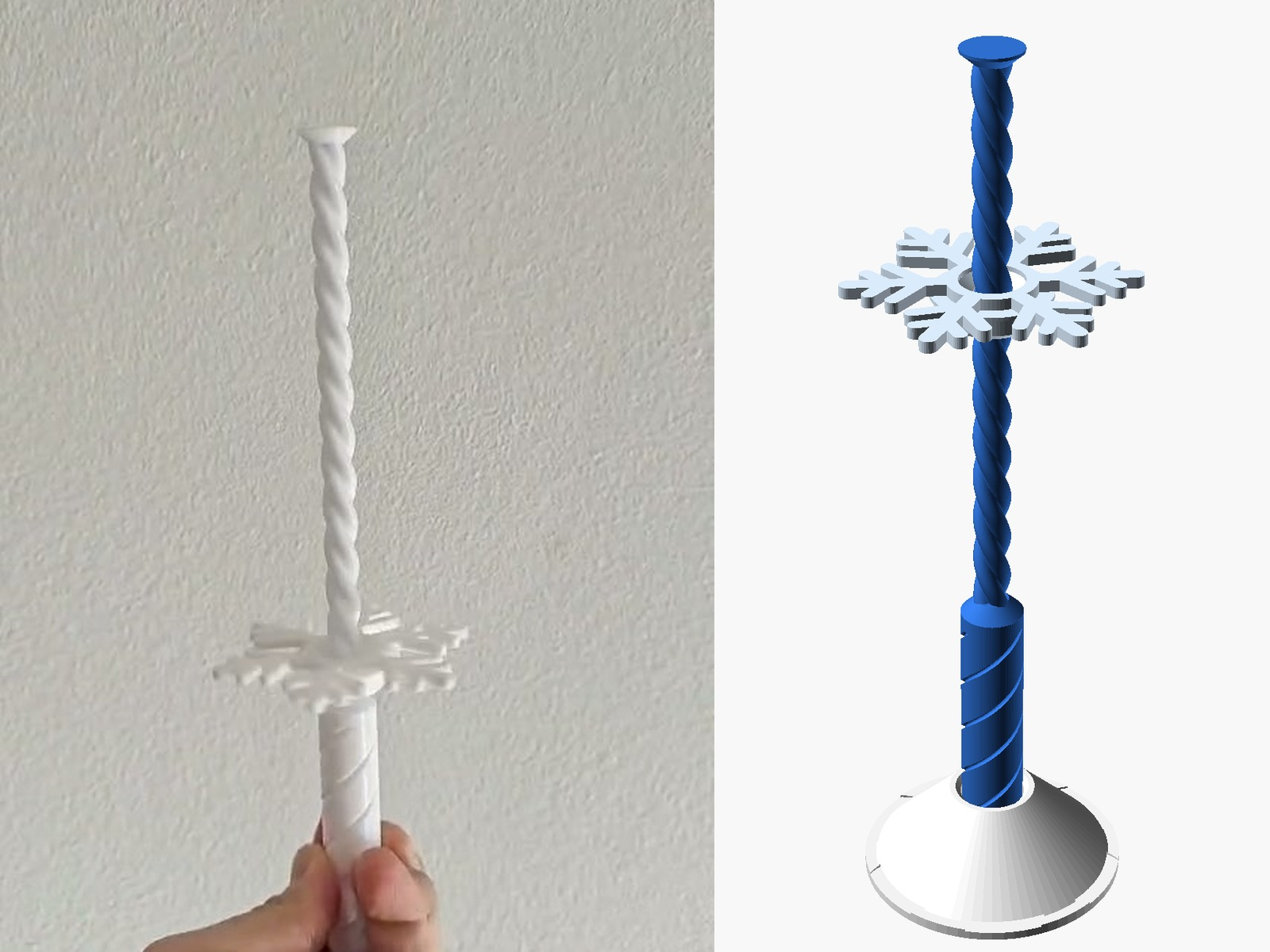 Spinning Snowflake Wand | Print-in-Place, No AMS - 1