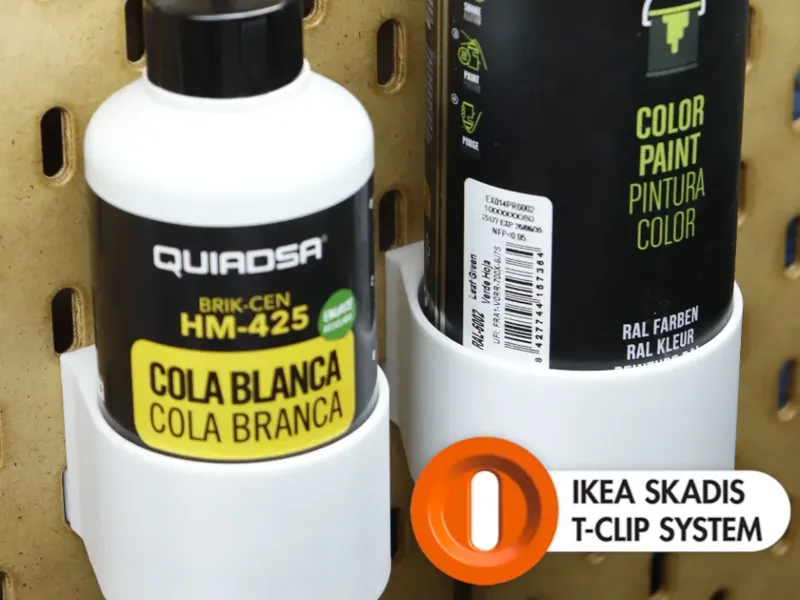 Skadis T-Clip can/spray/glue holder (56 and 67mm)