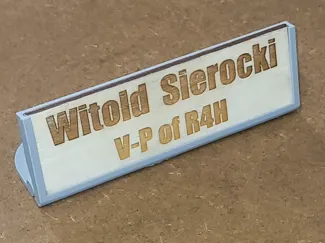 Foldable desk nameplate - R4H / TUL