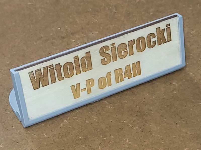 Foldable desk nameplate - R4H / TUL