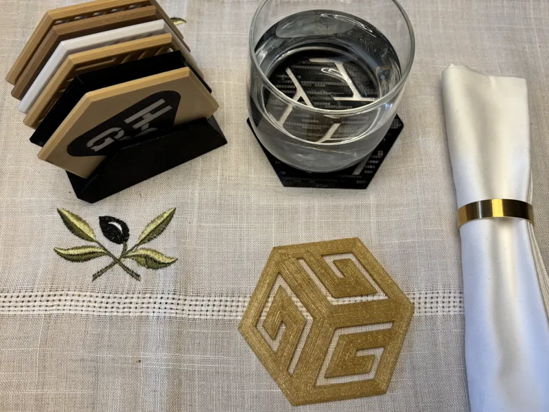 Alphabet Hexagon Coaster