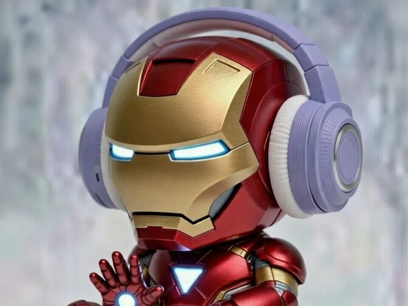 Cute Iron Man with Headphone